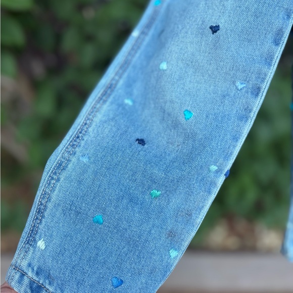 OshKosh B'gosh Denim Overalls with Hand embroidered Heart Details - Picture 4 of 12